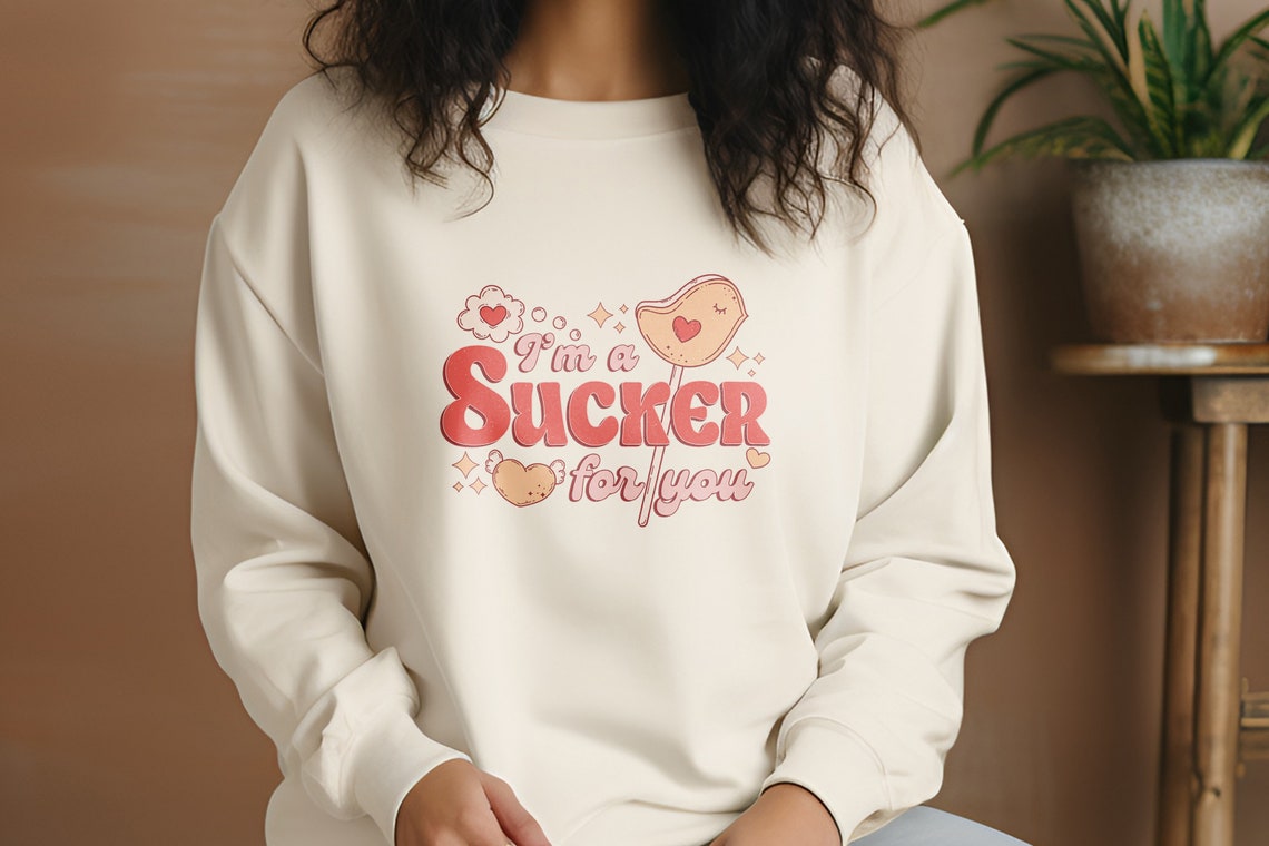 Im A Sucker For You Retro Groovy Valentines Lollipop Wall Art - Image 3