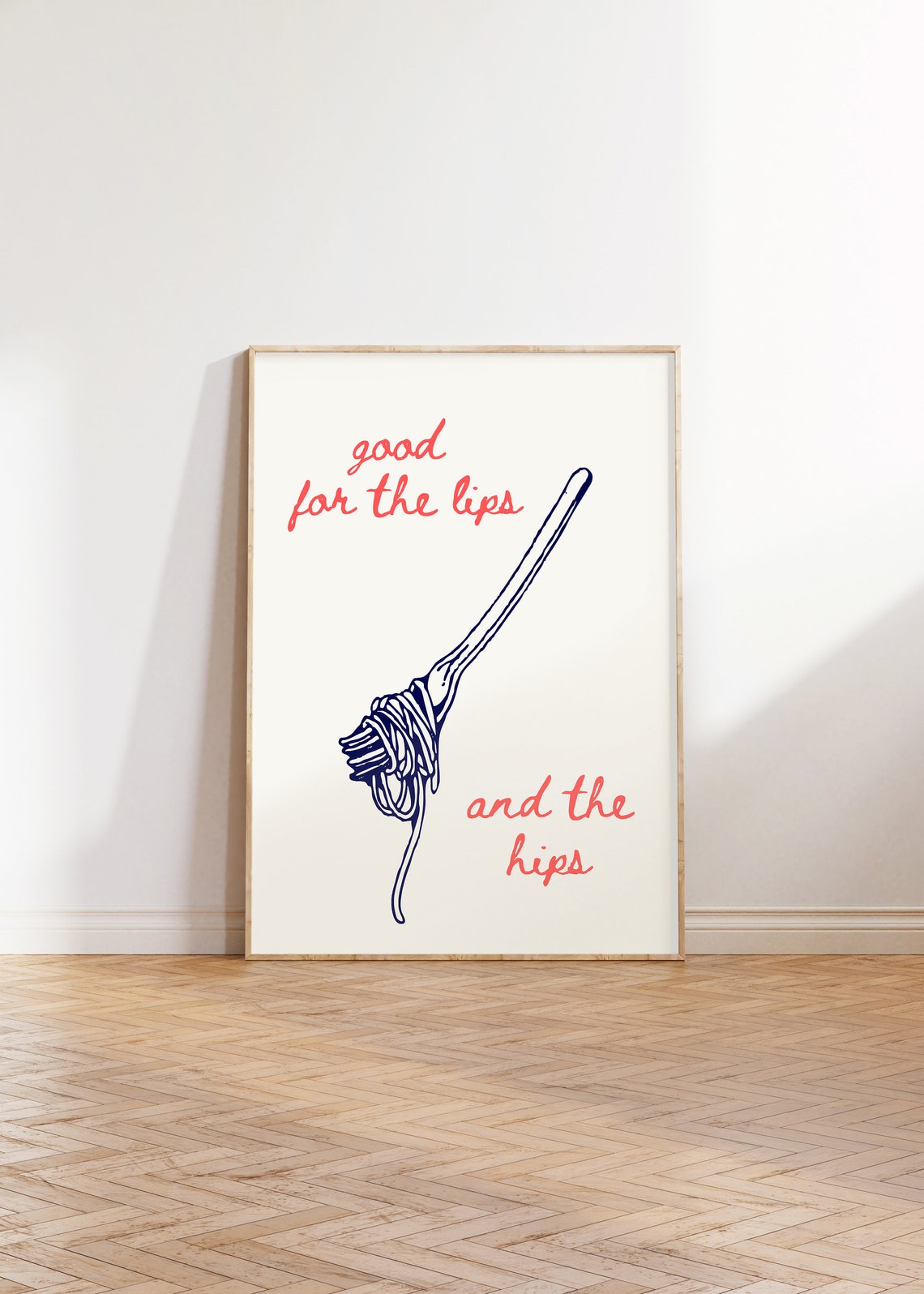 Good For The Lips And The Hips Funny Spaghetti Pasta Art Poster - Image 5