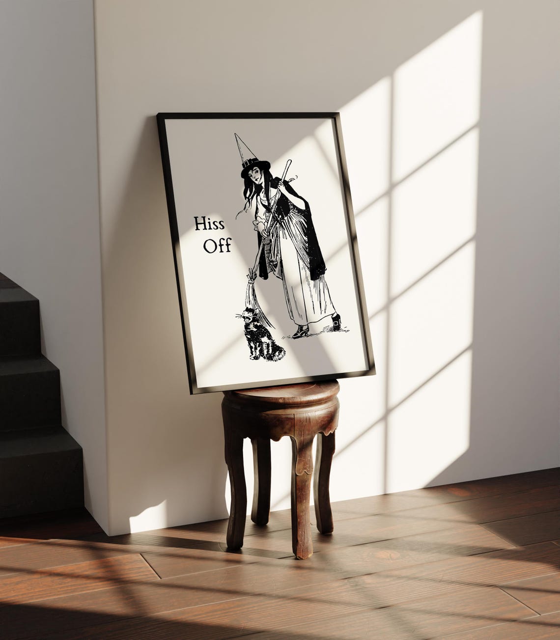 Hiss Off Vintage Witch With Black Cat Sassy Halloween Poster - Image 4