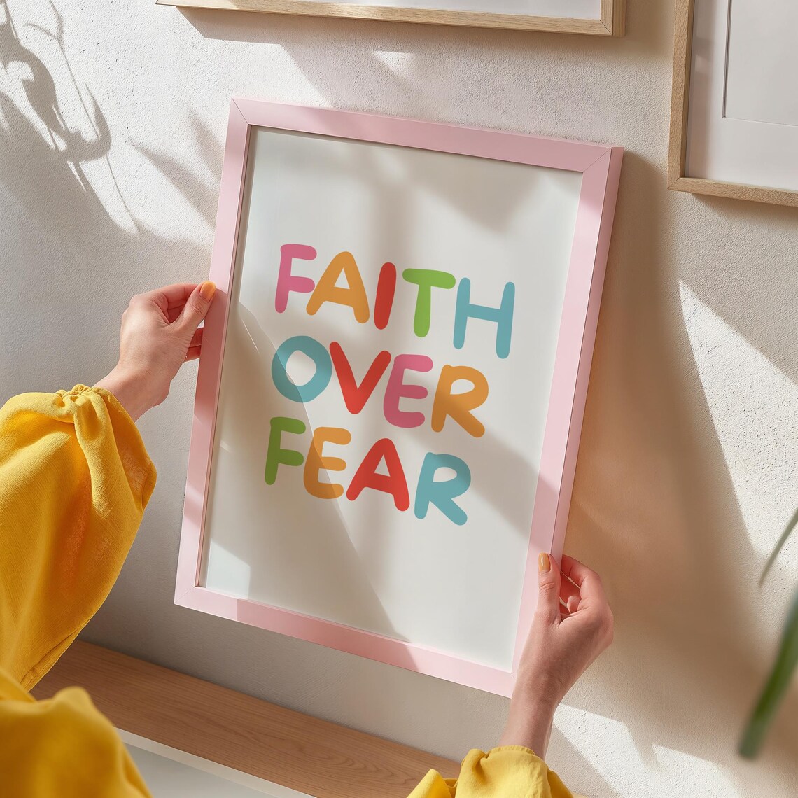 Faith Over Fear Colorful Bold Block Letters Christian Poster - Image 2