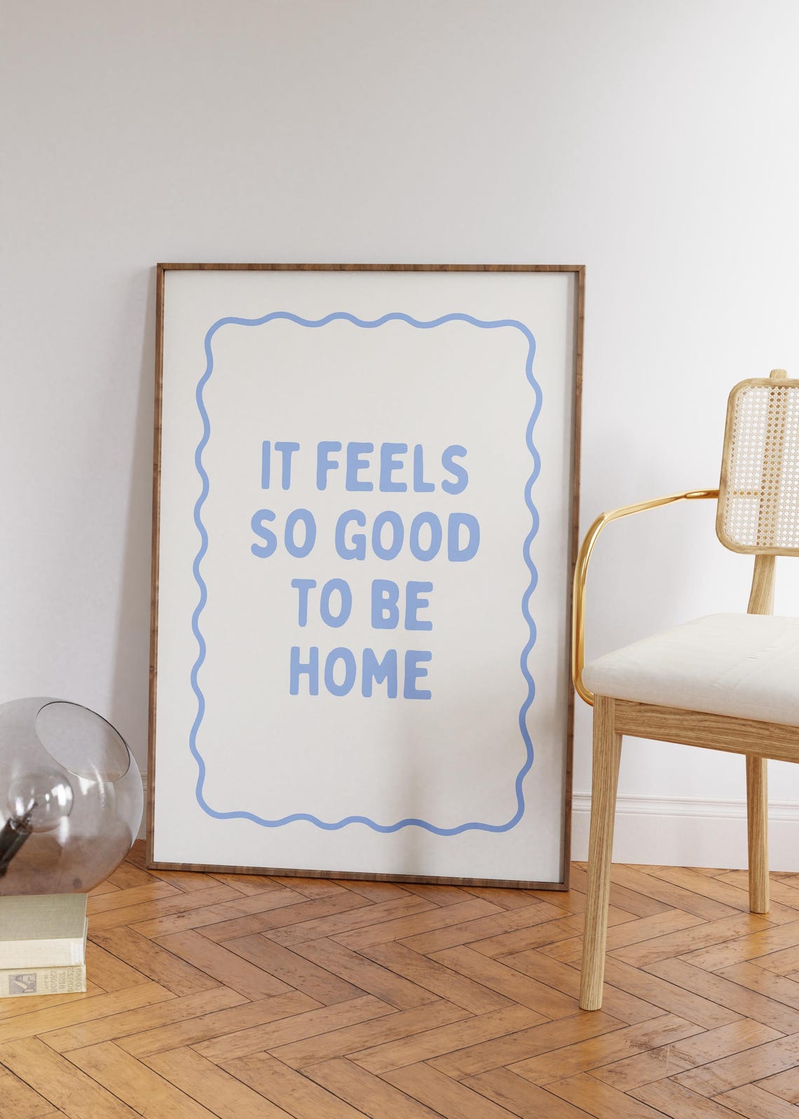 It Feels So Good To Be Home Blue Typography Cozy Quote Wall Art - Image 3