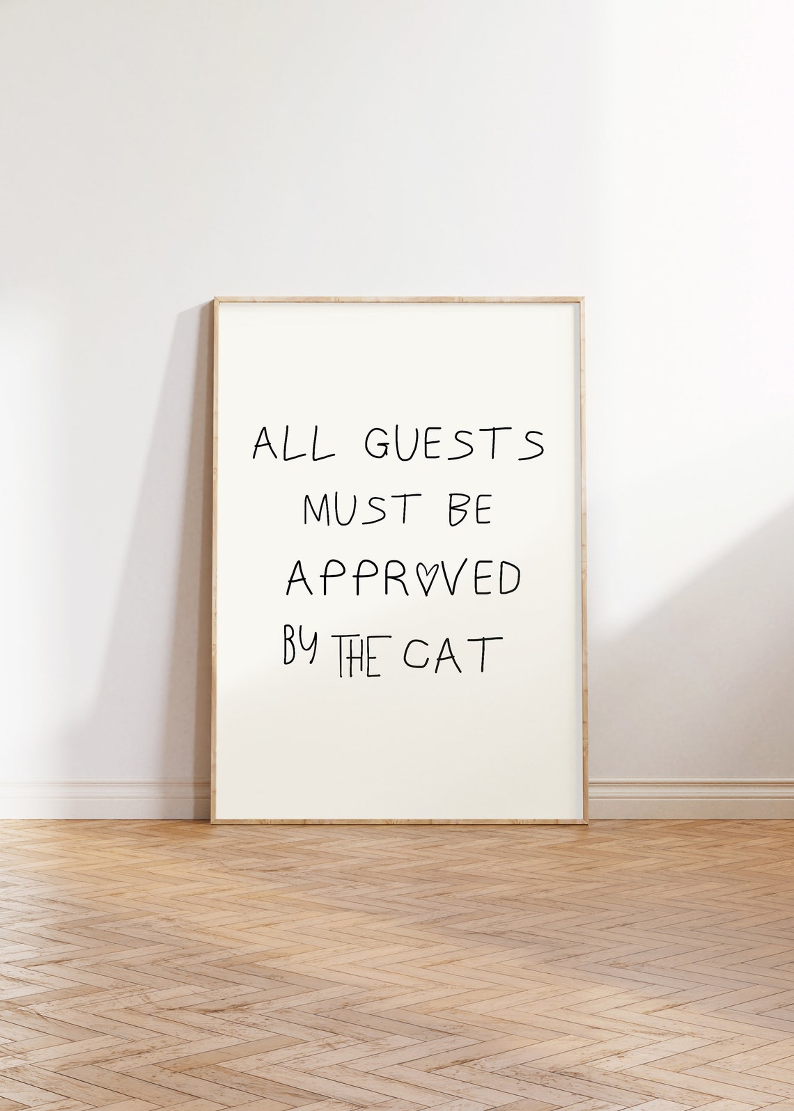 All Guests Must Be Approved By The Cat Funny Cat Quote Wall Art - Image 3