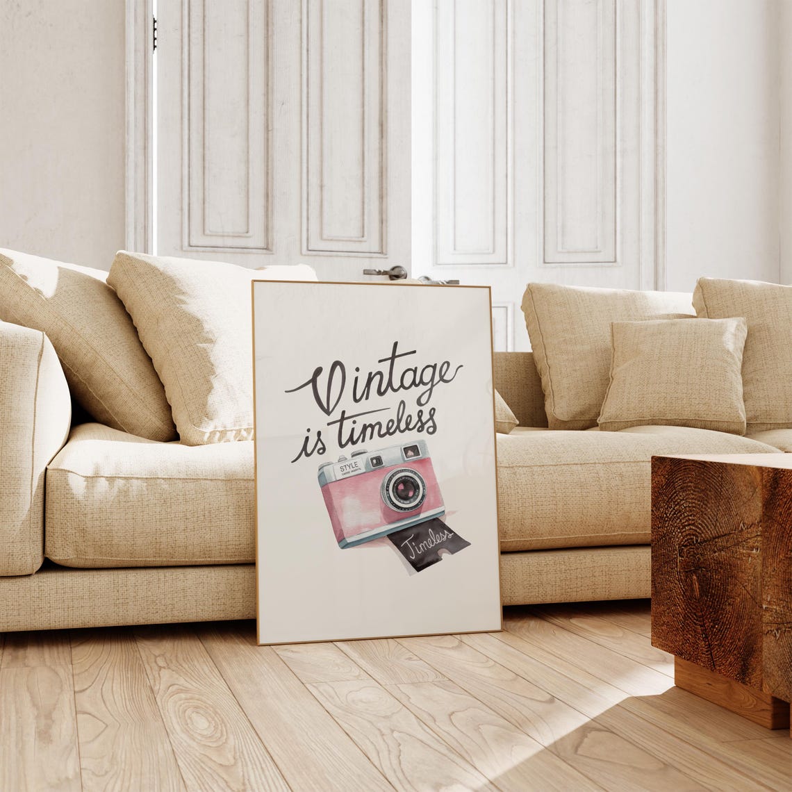Vintage Is Timeless Pink Retro Film Camera Typography Poster - Image 4