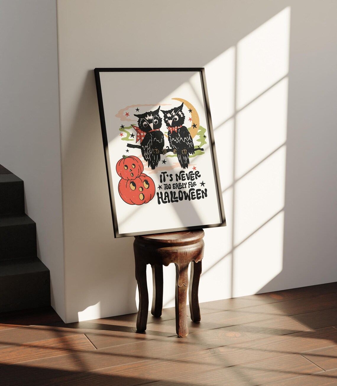 It’s Never Too Early For Halloween, Retro Pumpkin Art Print - Image 2