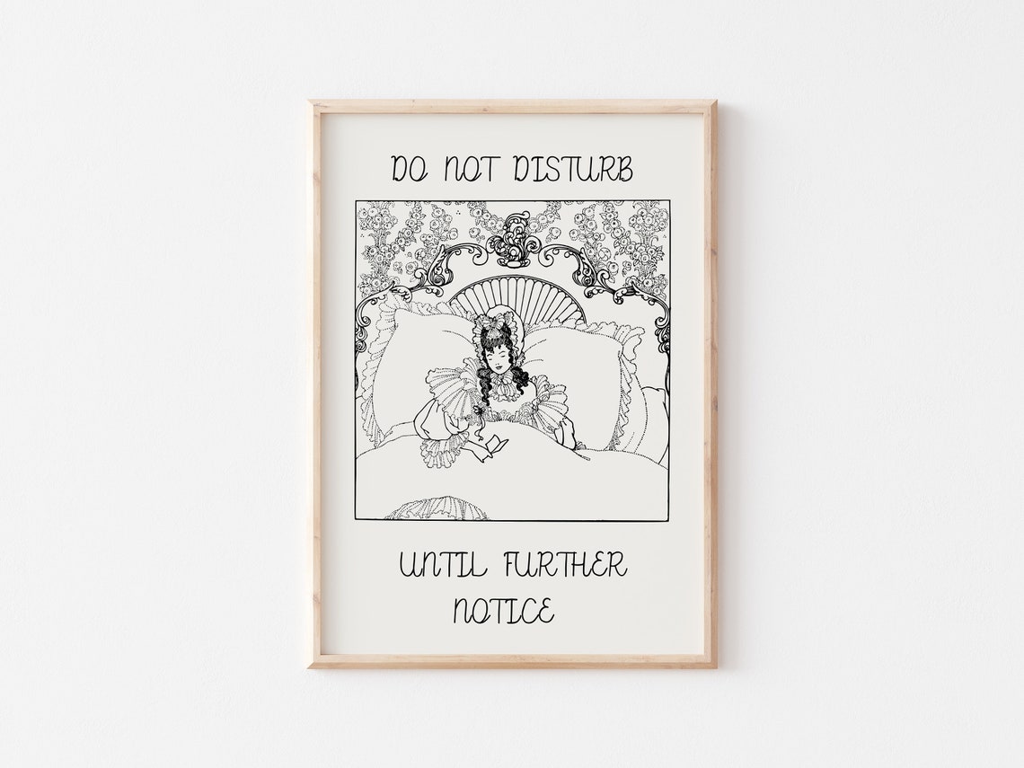 Do Not Disturb Until Further Notice Vintage Woman Bed Poster - Image 2
