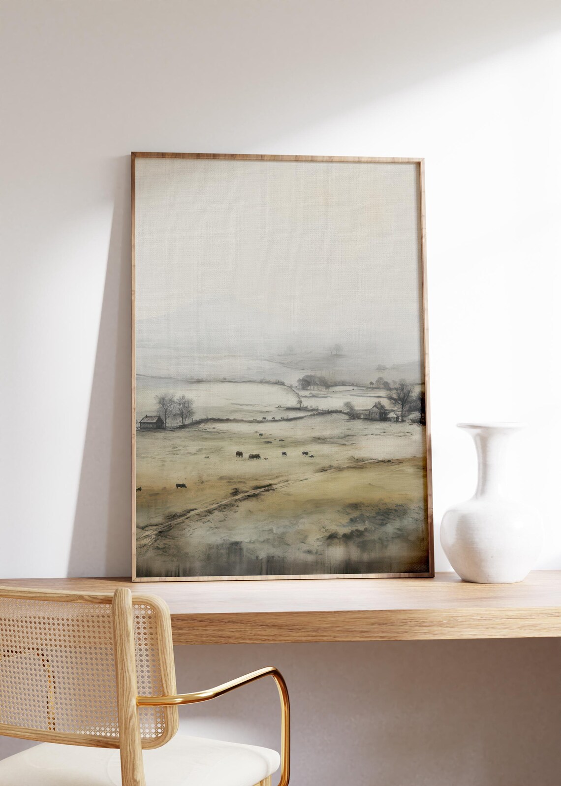 Moody Landscape Art Print, Rustic Cottagecore Decor - Image 5