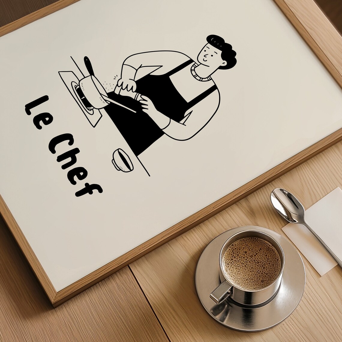 Le Chef Print Aesthetic Kitchen Decor French Kitchen Decor Cute Cooking Art Funky Kitchen Prints Trendy Kitchen Minimalist Art - Image 3