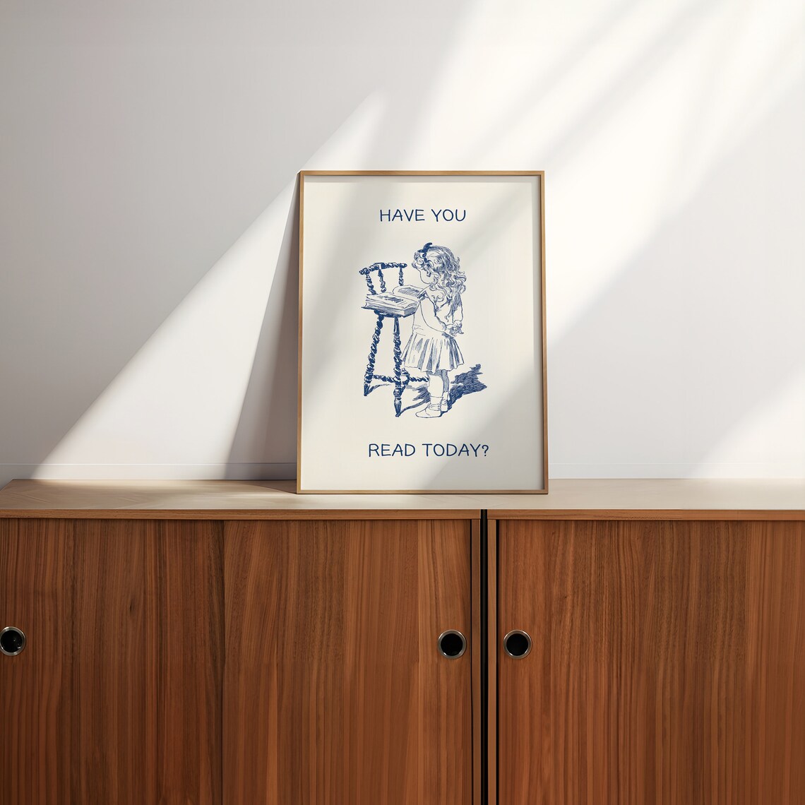 Have You Read Today Vintage Girl Reading Big Book Quote Poster - Image 3