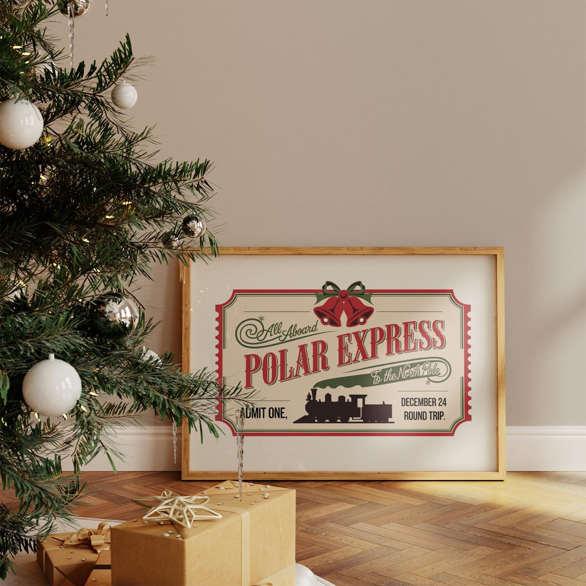 Polar Express To The North Pole Vintage Ticket Holiday Poster - Image 5