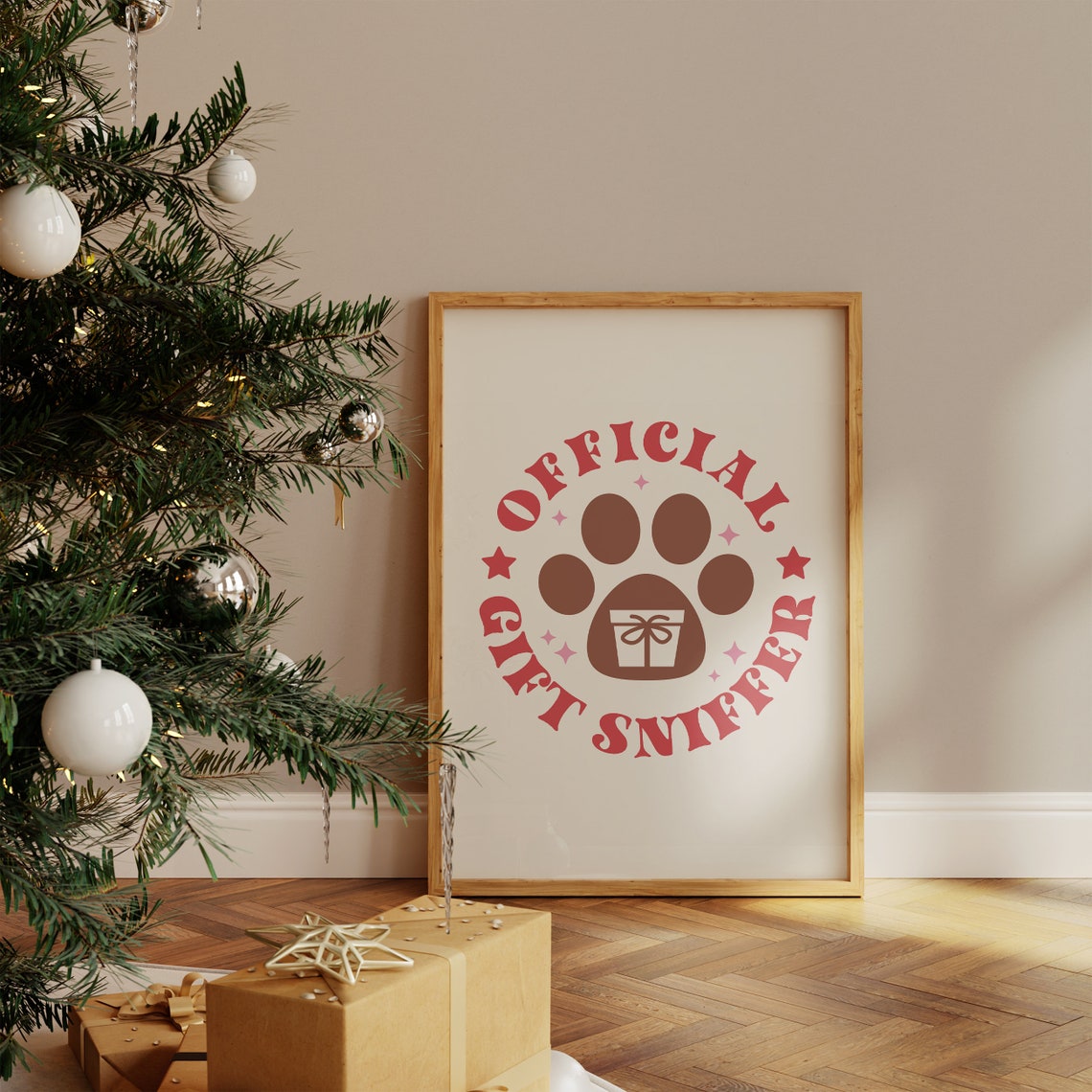 Official Gift Sniffer Funny Dog Paw Christmas Holiday Quote Print - Image 4