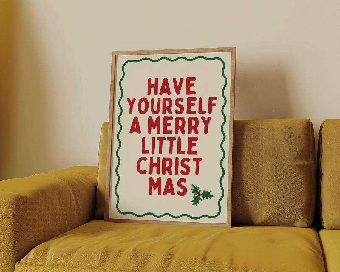 Have Yourself A Merry Little Christmas Bold Red Classic Poster - Image 4