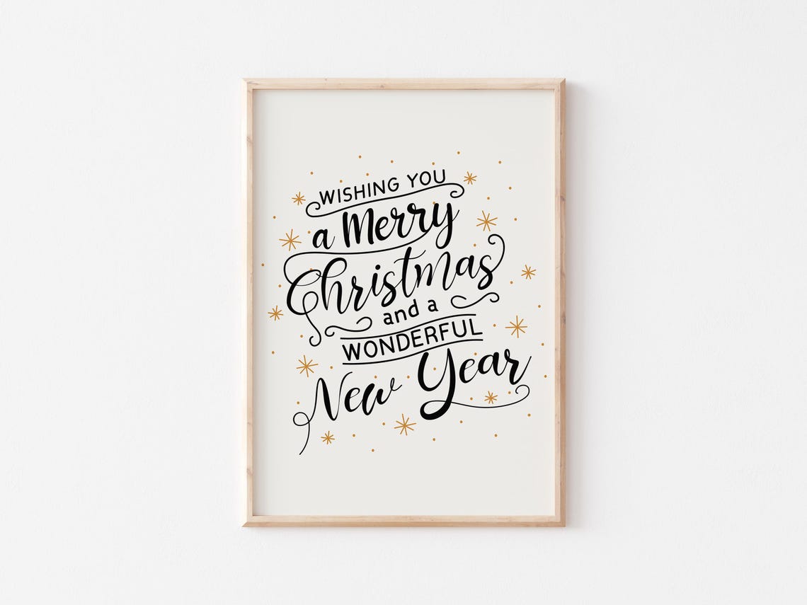 Wishing You a Merry Christmas and Wonderful New Year Script Poster - Image 2