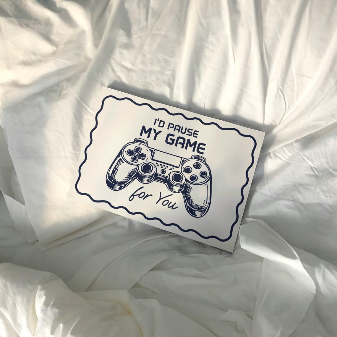 Id Pause My Game For You Sweet Cute Gamer Valentine Love Poster - Image 4