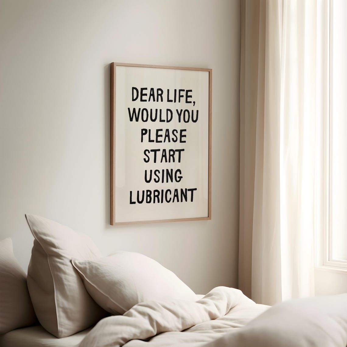 Dear Life Please Use Lubricant Sarcastic Funny Office Wall Art - Image 3