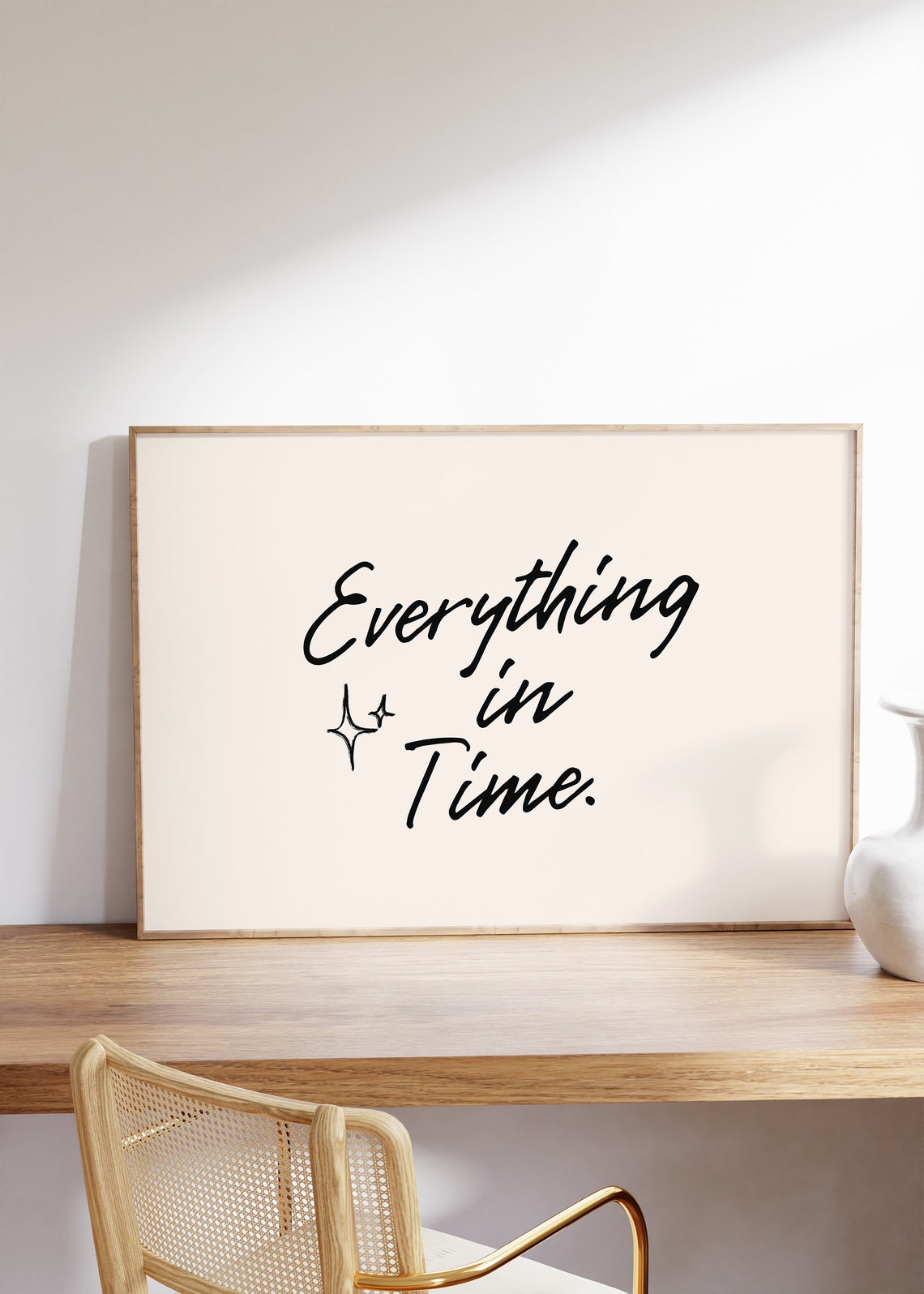 Everything In Time Handwritten Script Motivational Quote Poster - Image 5