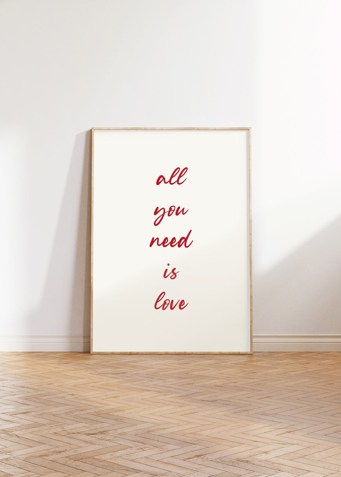 All You Need Is Love Minimal Red Script Typography Love Poster - Image 3