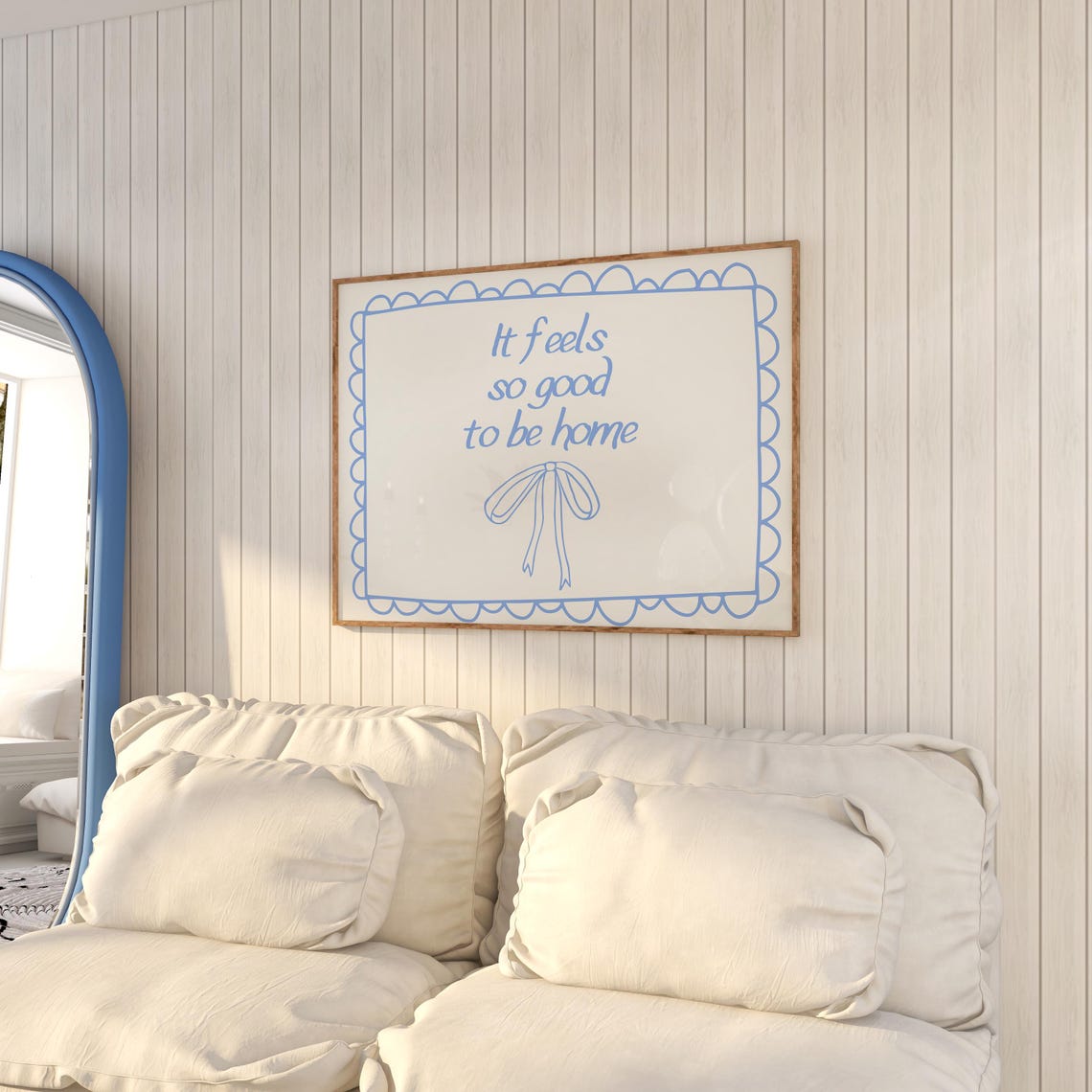 It Feels So Good To Be Home Print Above Bed Decor Affirmation Prints Living Room Wall Art Horizontal Dorm Room Art - Image 2
