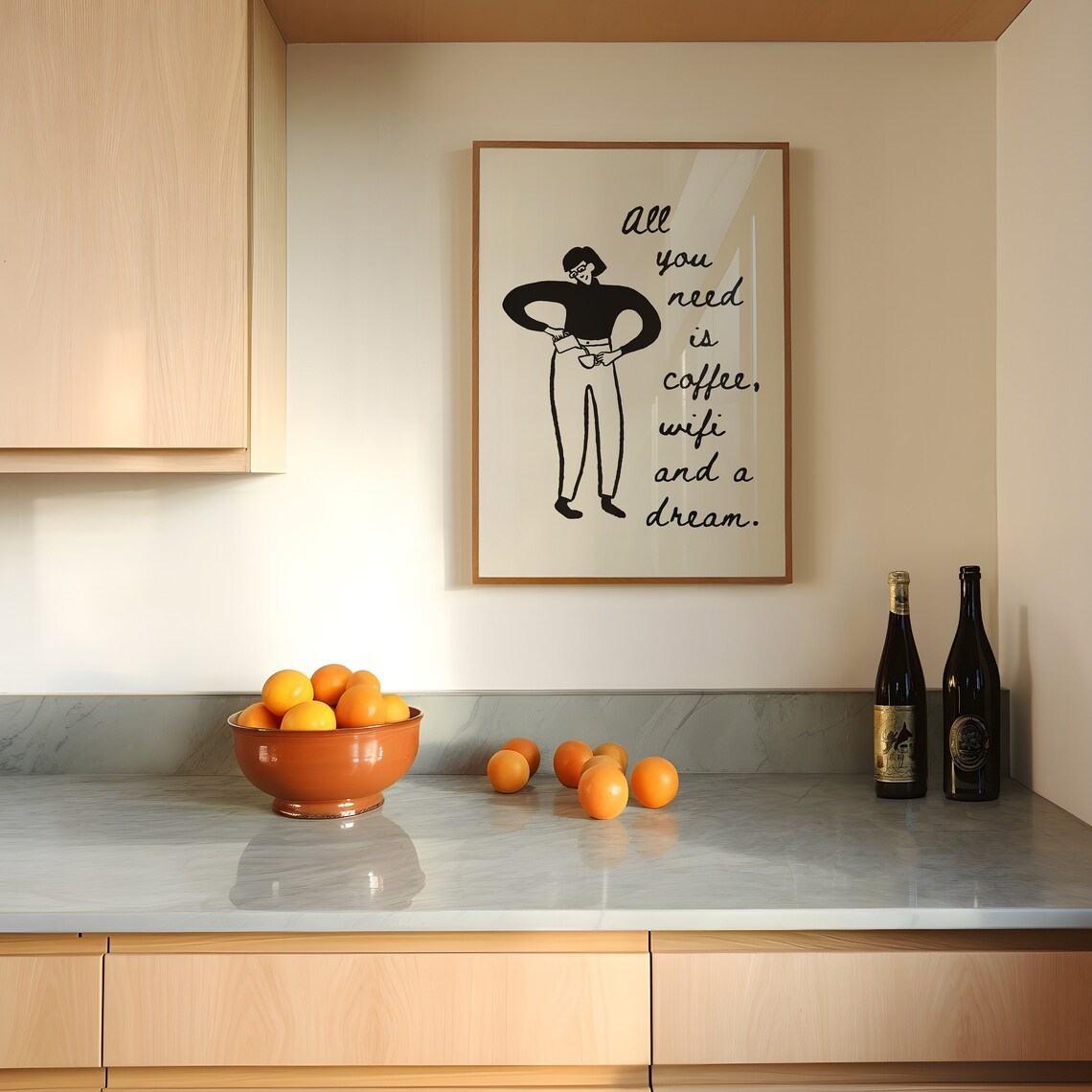 All You Need Is Coffee Wifi and a Dream Barista Quote Poster - Image 5