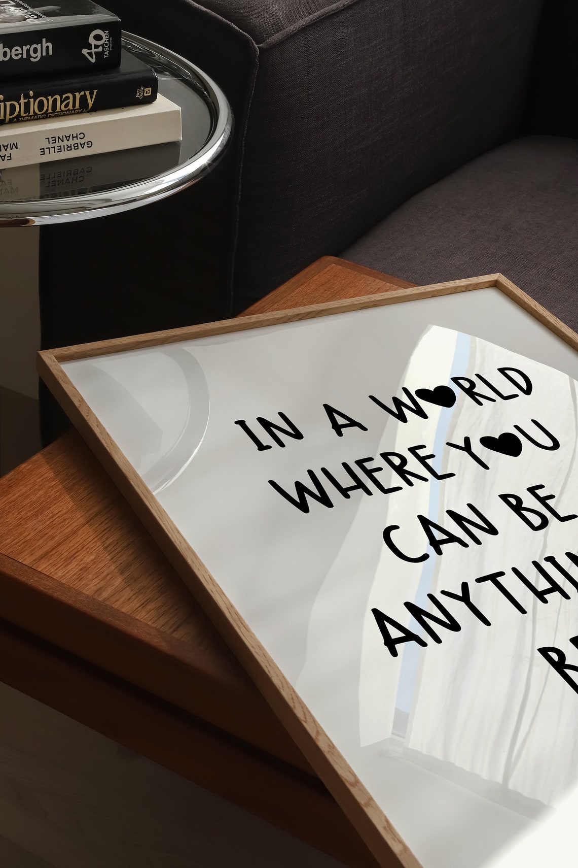 In A World Where You Can Be Anything Be Kind Quote Print Heart Quote Poster Aesthetic Living Room Print Love Print Feminine Art Print - Image 4