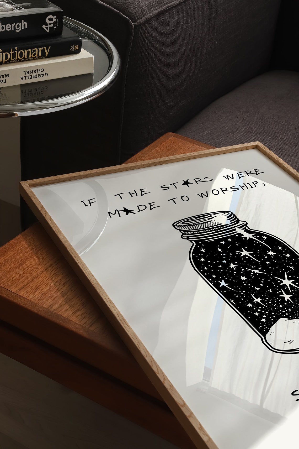 If the Stars Were Made to Worship Celestial Mason Jar Art Poster - Image 4