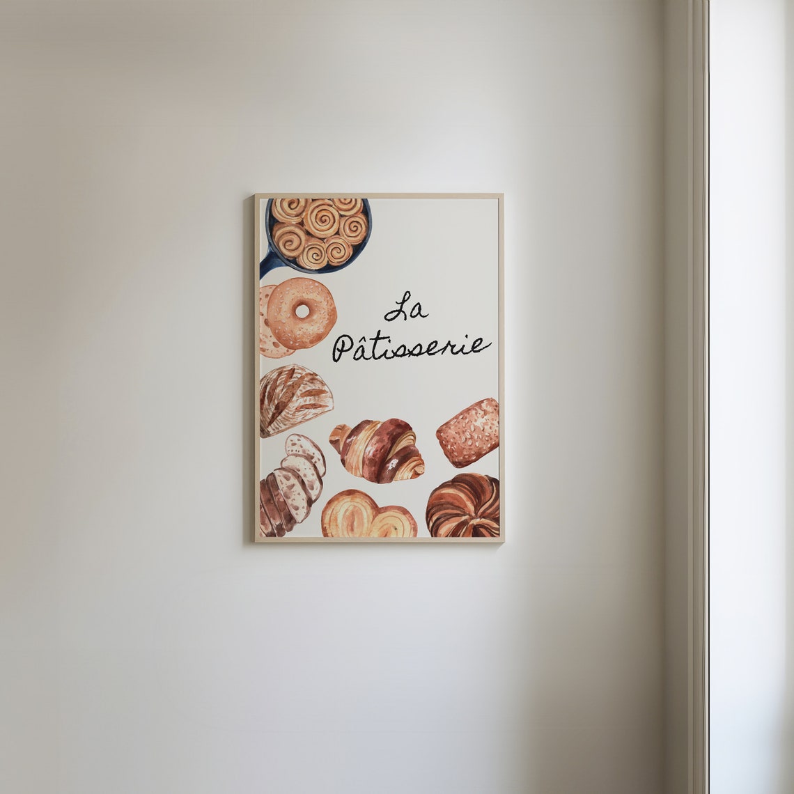 La Patisserie Watercolor Croissant Bakery French Kitchen Poster - Image 2