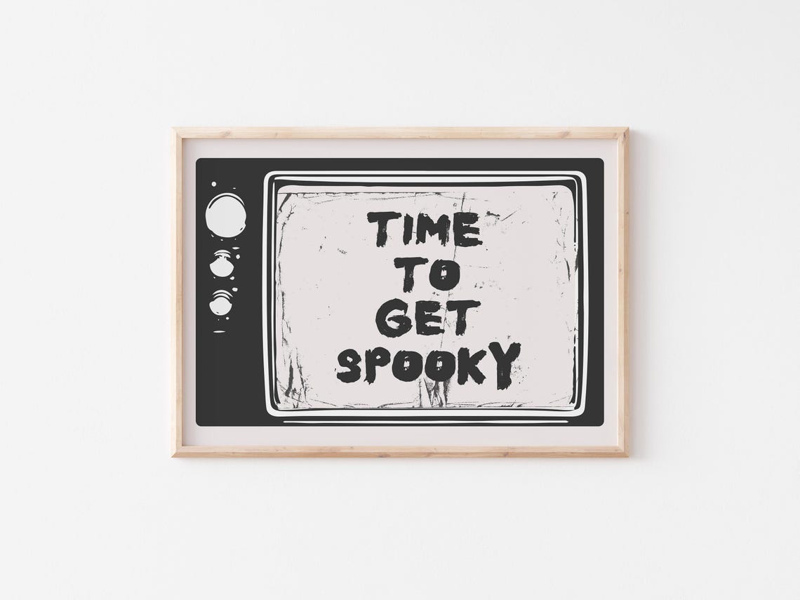 Time To Get Spooky Retro Television Grungy Horror Style Poster - Image 2