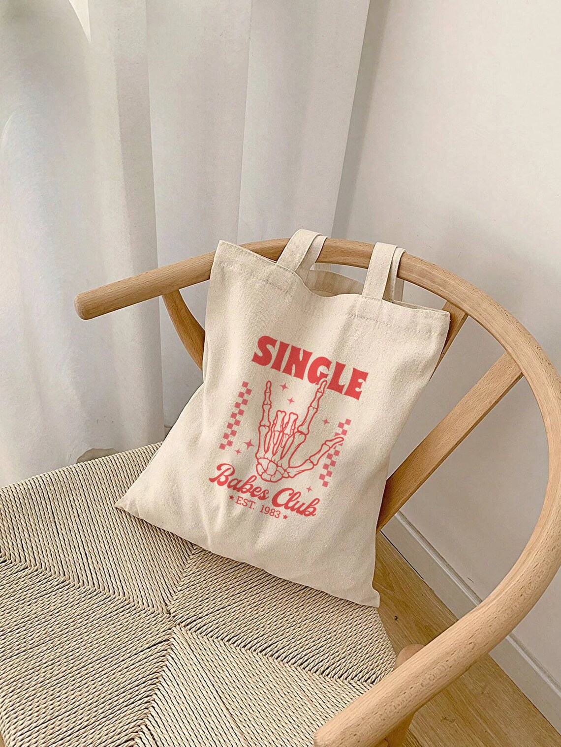 Single Babes Club Est 1983 Skeleton Hand Anti Valentine Poster - Image 3