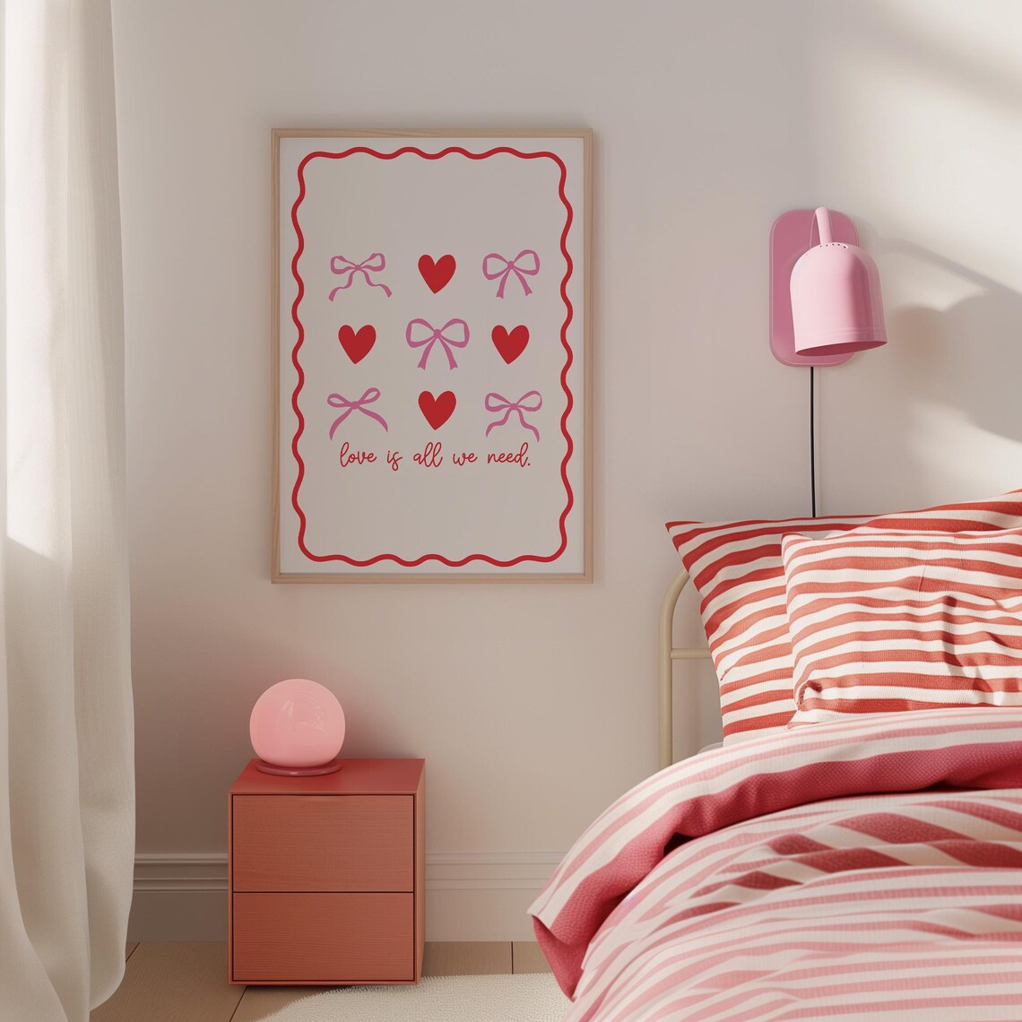 Love Is All We Need Art Print, Coquette Valentine - Image 4