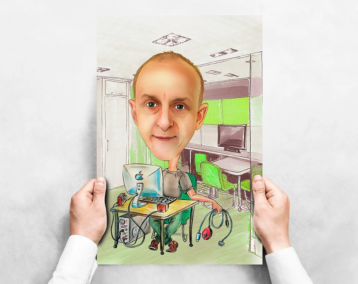 Programmer Gift Caricature Portrait, Gift For Coder - Image 5