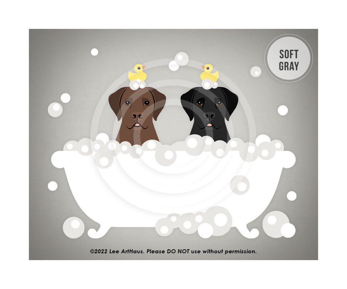 Chocolate Black Labrador Bubble Bath Clawfoot Tub Dog Lover Poster - Image 3