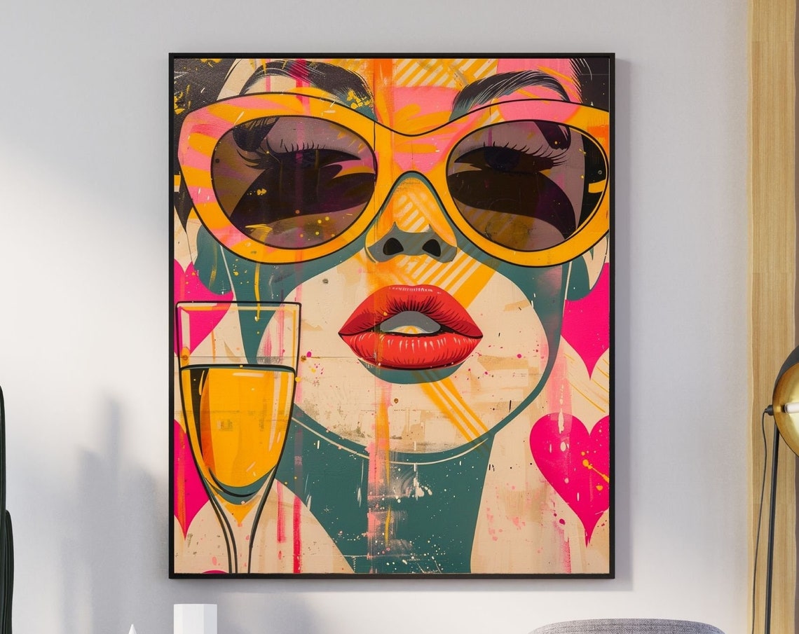 Pop Art Poster Retro Home Decor 70s Wall Art 70s Bedroom Decor Colorful Poster Bold Colors