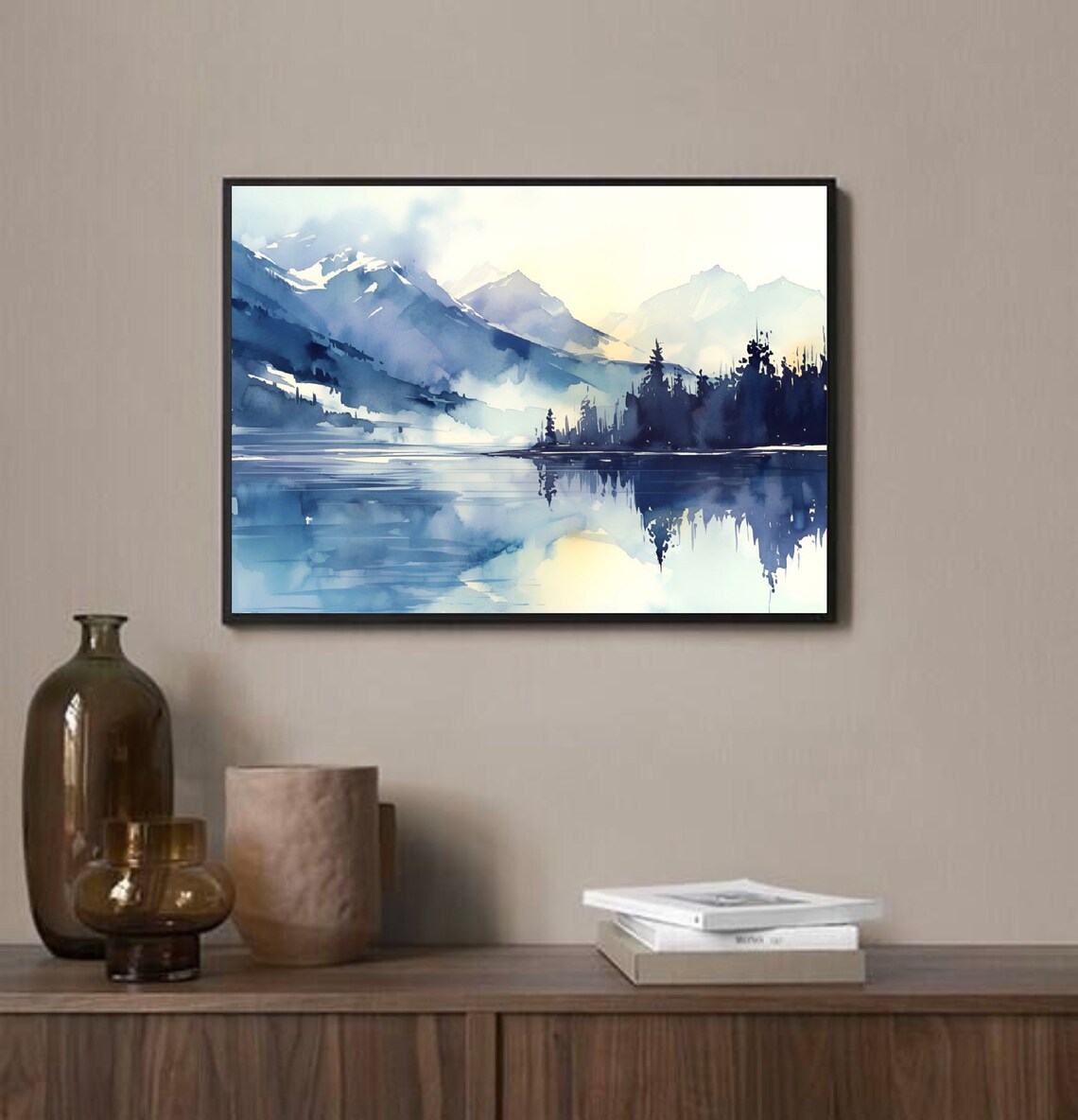 Wasatch Mountains Watercolor Art Print, Utah Landscape - Image 2