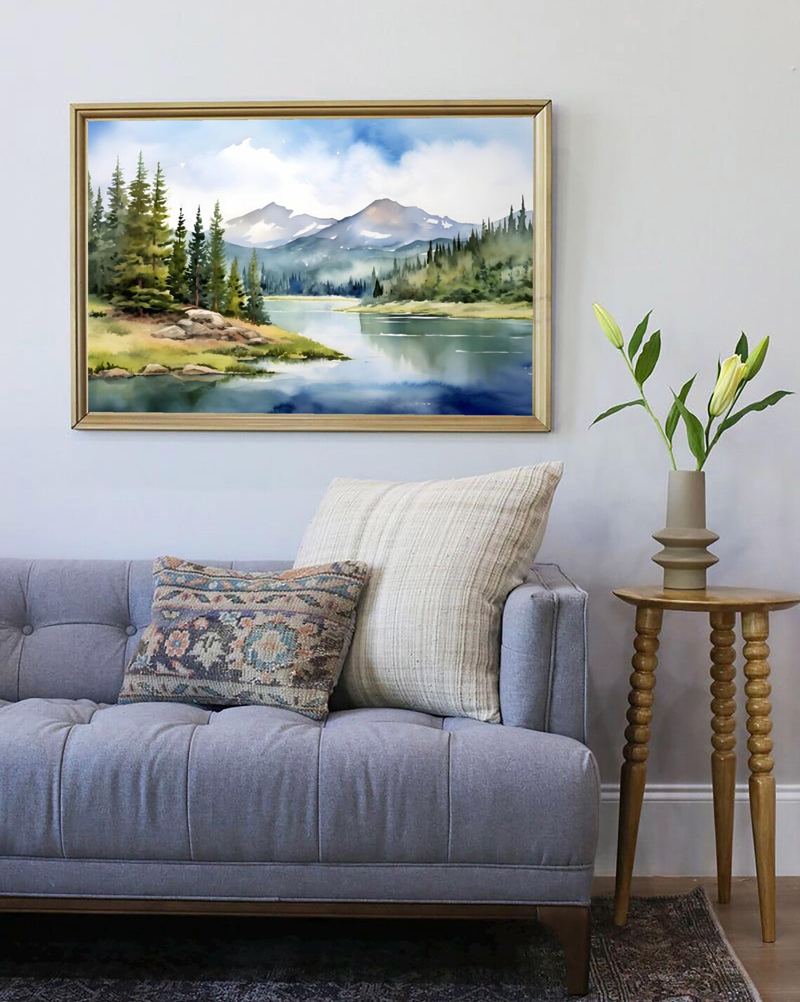 Wasatch Mountain Watercolor Landscape Art Print - Image 4