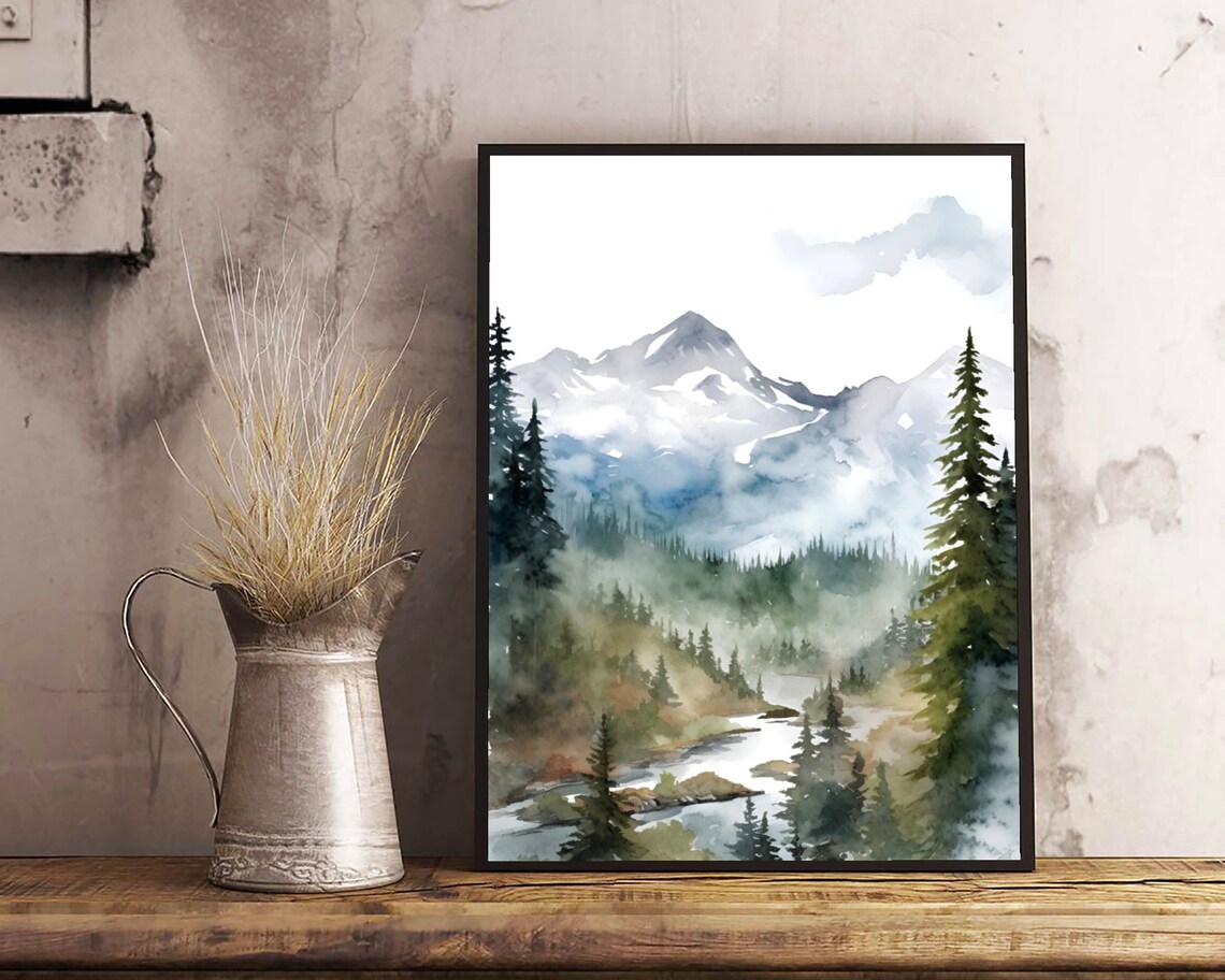 Kenai Fjords Watercolor Nature Print, Alaska Landscape - Image 4
