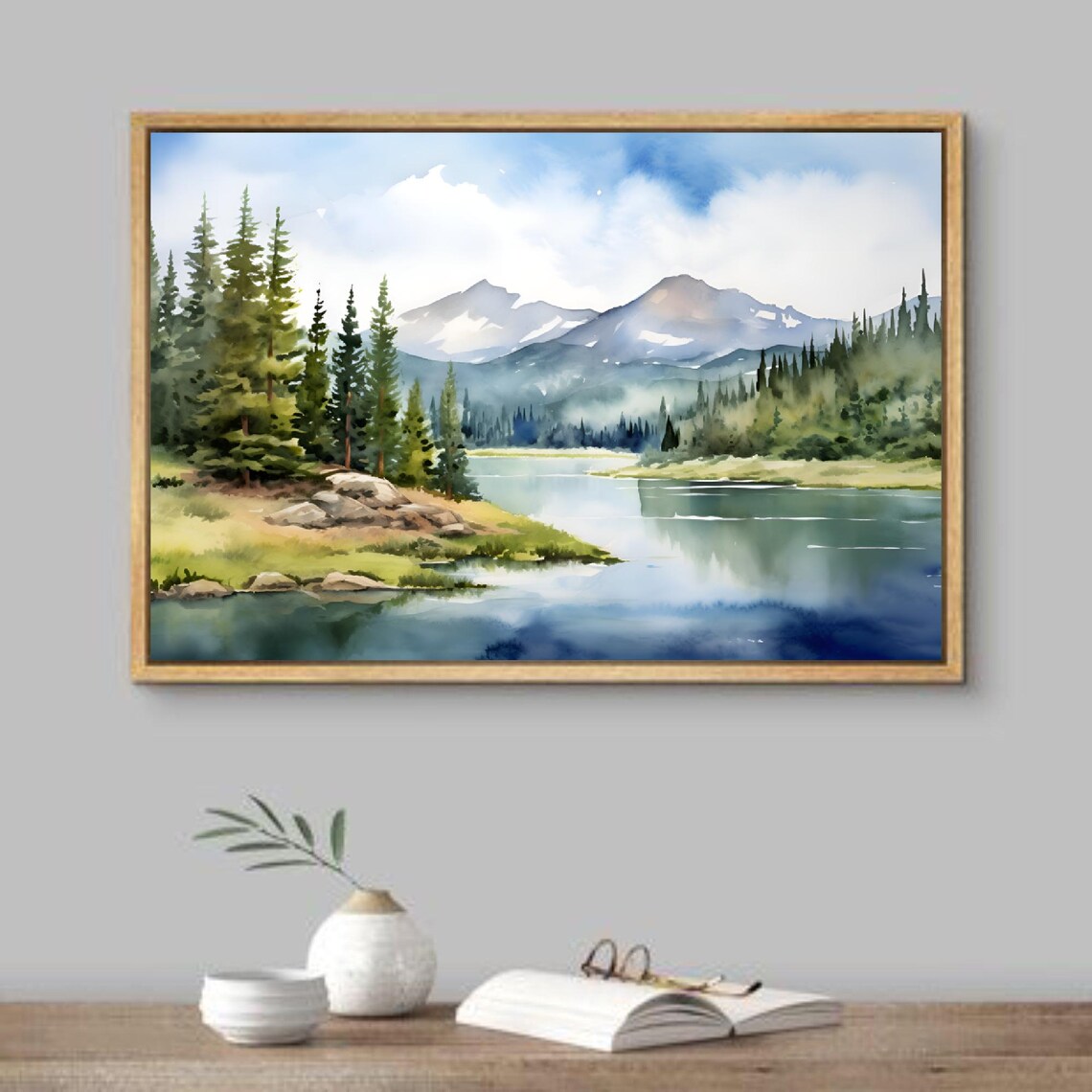 Wasatch Mountain Watercolor Landscape Art Print - Image 2