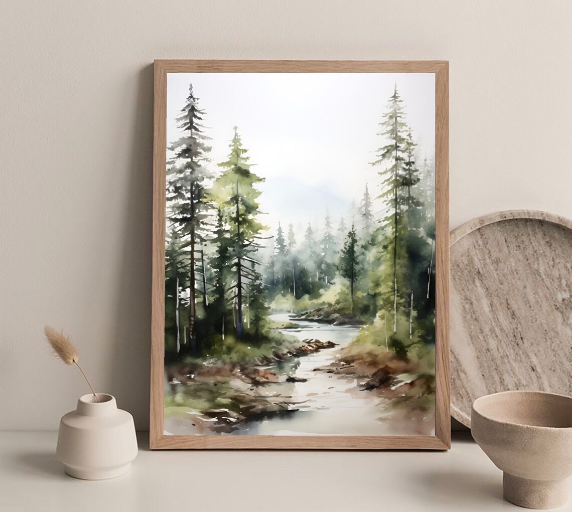 Deschutes National Forest Watercolor Art Print, Oregon - Image 4