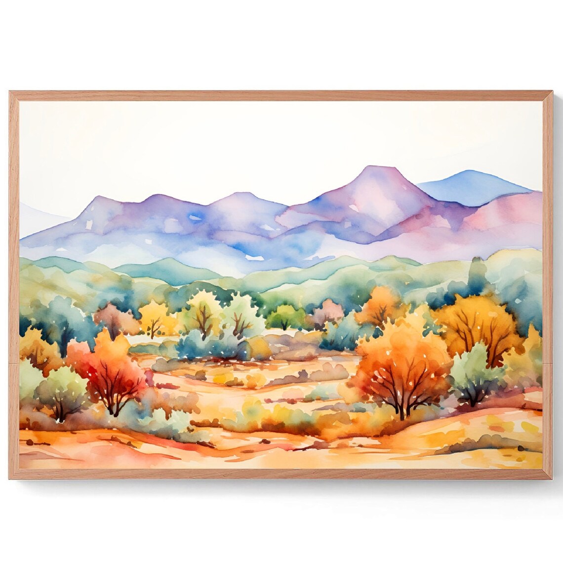 Las Cruces Mountain Watercolor Art Print, New Mexico