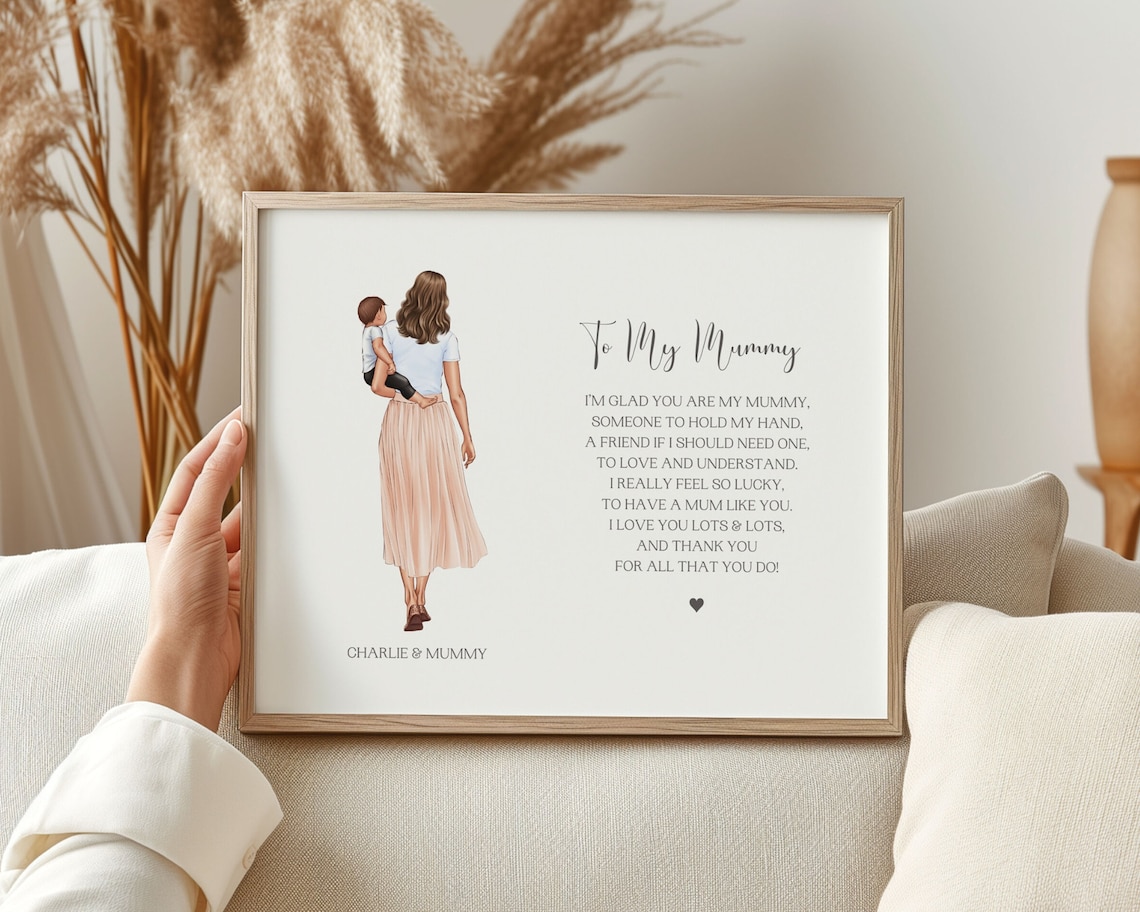 To My Mummy Glad You Are My Mummy Boy On Hip Poem Personalised Poster