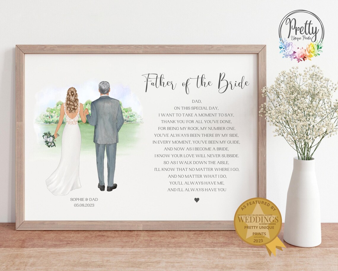 Personalised Father of the Bride Walking Down the Aisle Poster