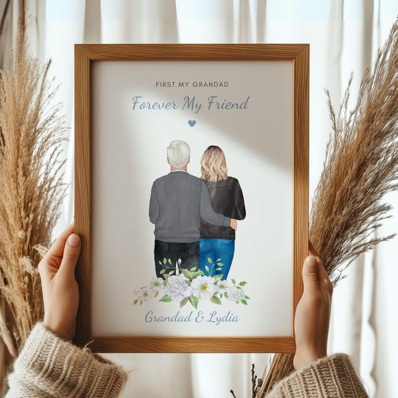 Personalised Gift For Grandad Fathers Day Print Birthday Gift For Grandad Fathers Day Gift For Grandad Grandad And Granddaughter Print