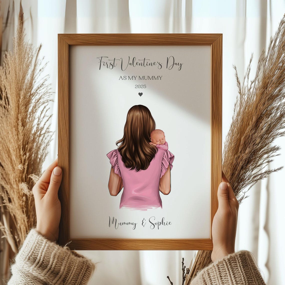 First Valentine's Day As My Mummy Newborn Baby Keepsake Poster