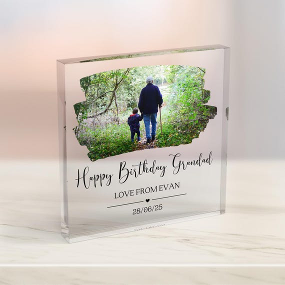 Grandad Birthday Acrylic Block Gift Grandad Present Personalised Grandad Gift Birthday Gift Acrylic Block Gift For Grandad Grandpa Him