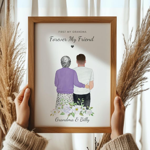 Gift For Grandma From Grandson Mothers Day Gift For Grandmother Granny Nanny Grandma Birthday Present Personalised Grandma Print