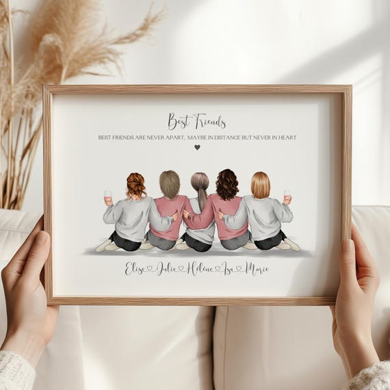 Best Friends Personalised Print Custom Print Custom Print For Best Friends Gift For Friends Special Friend Present Gift For Her Bestie