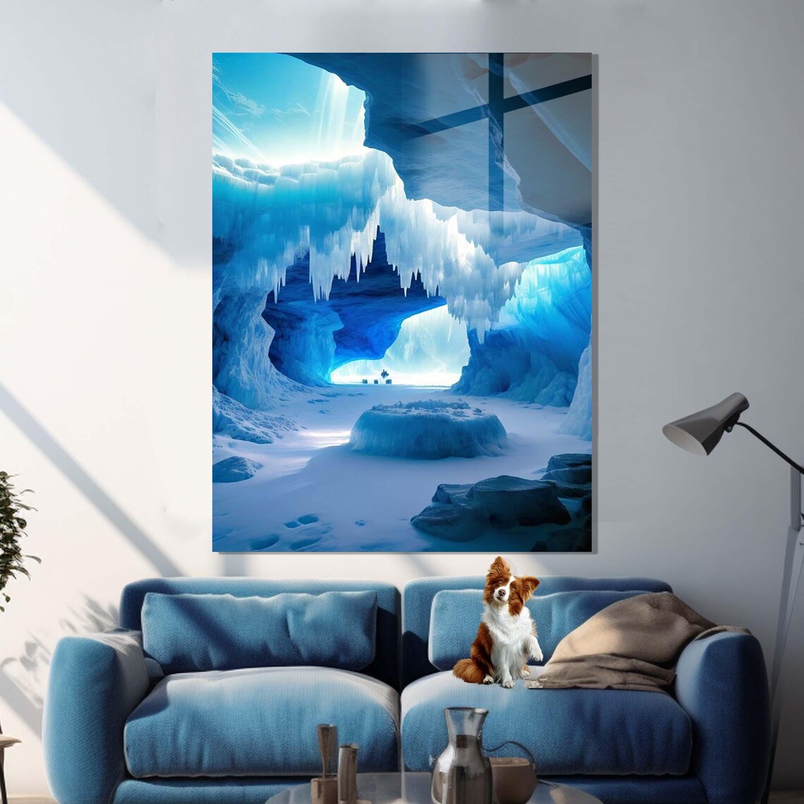 Blue Ice Cave Icicles Frozen Grotto Arctic Wonder Travel Poster - Image 3