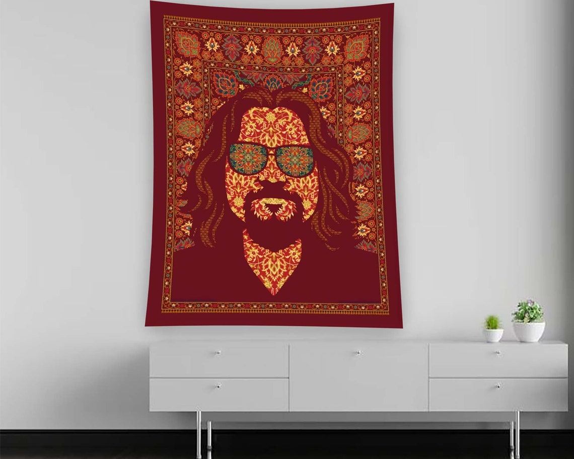 The Dude Big Lebowski Psychedelic Rug Pattern Cult Movie Poster