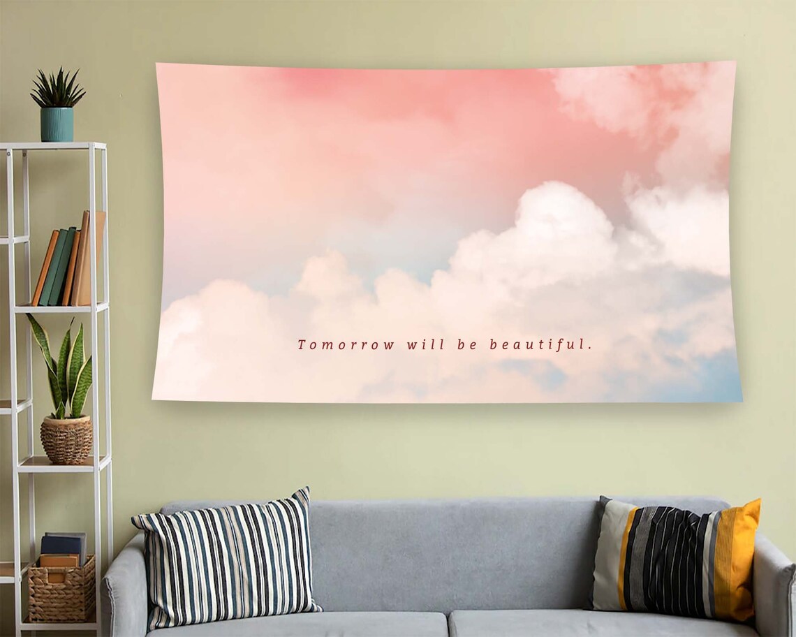 Personalized Minimalist Cloud Motivation Wall Art Print