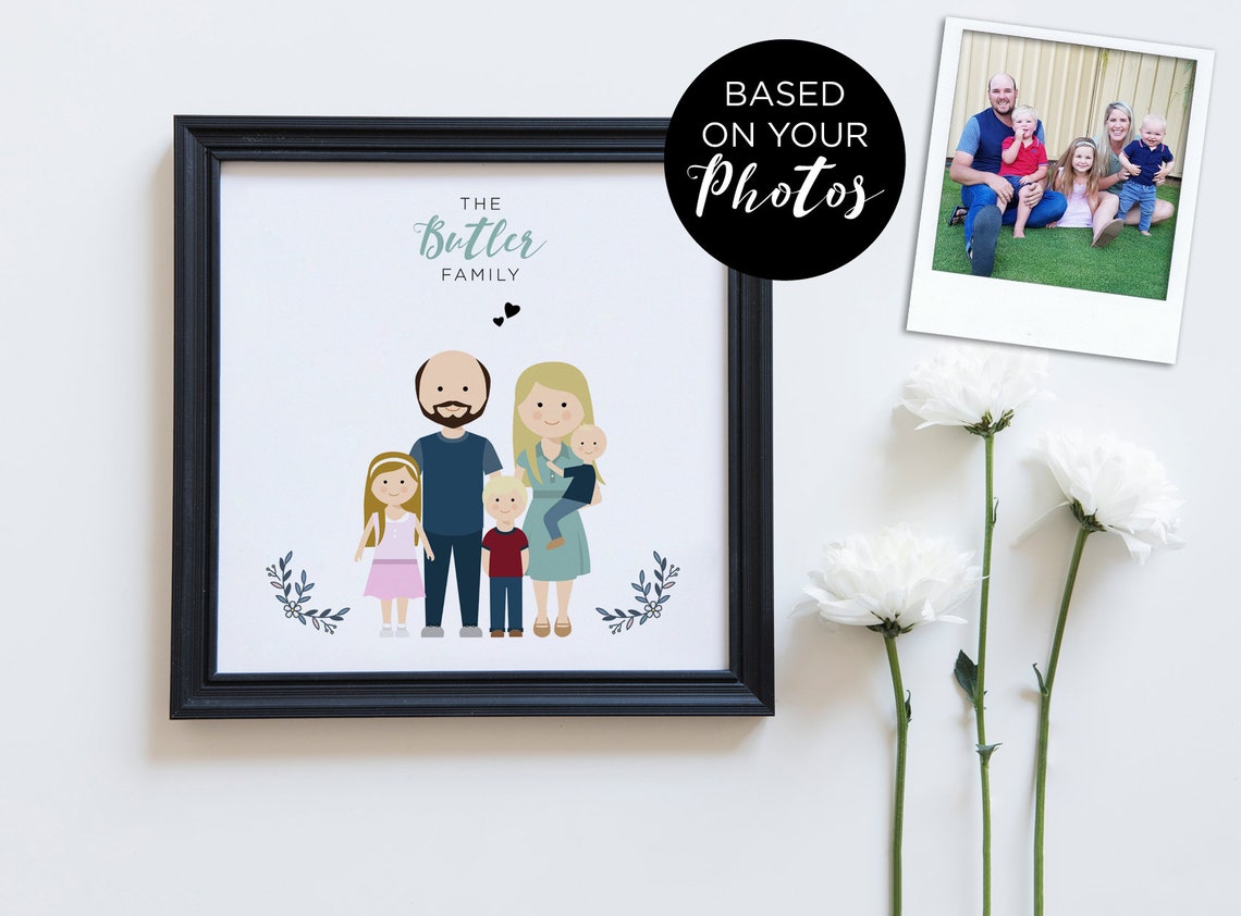 Personalized La Famille Bertronou 2019 Family Illustration Poster - Image 3