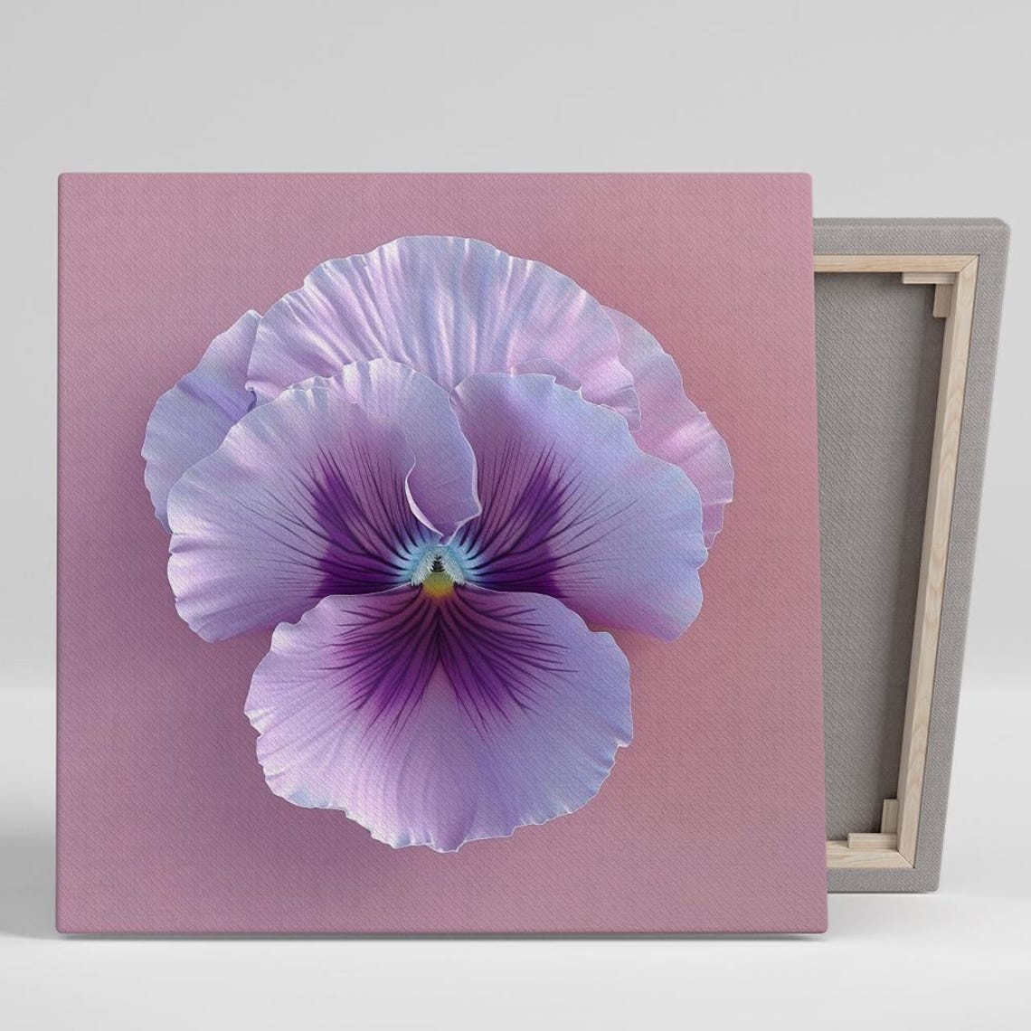 Lavender Pansy Macro Minimalist Pink Blush Floral Art Poster