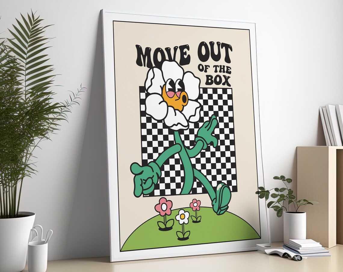 Move Out Of The Box Motivation Poster, Quote Print - Image 3